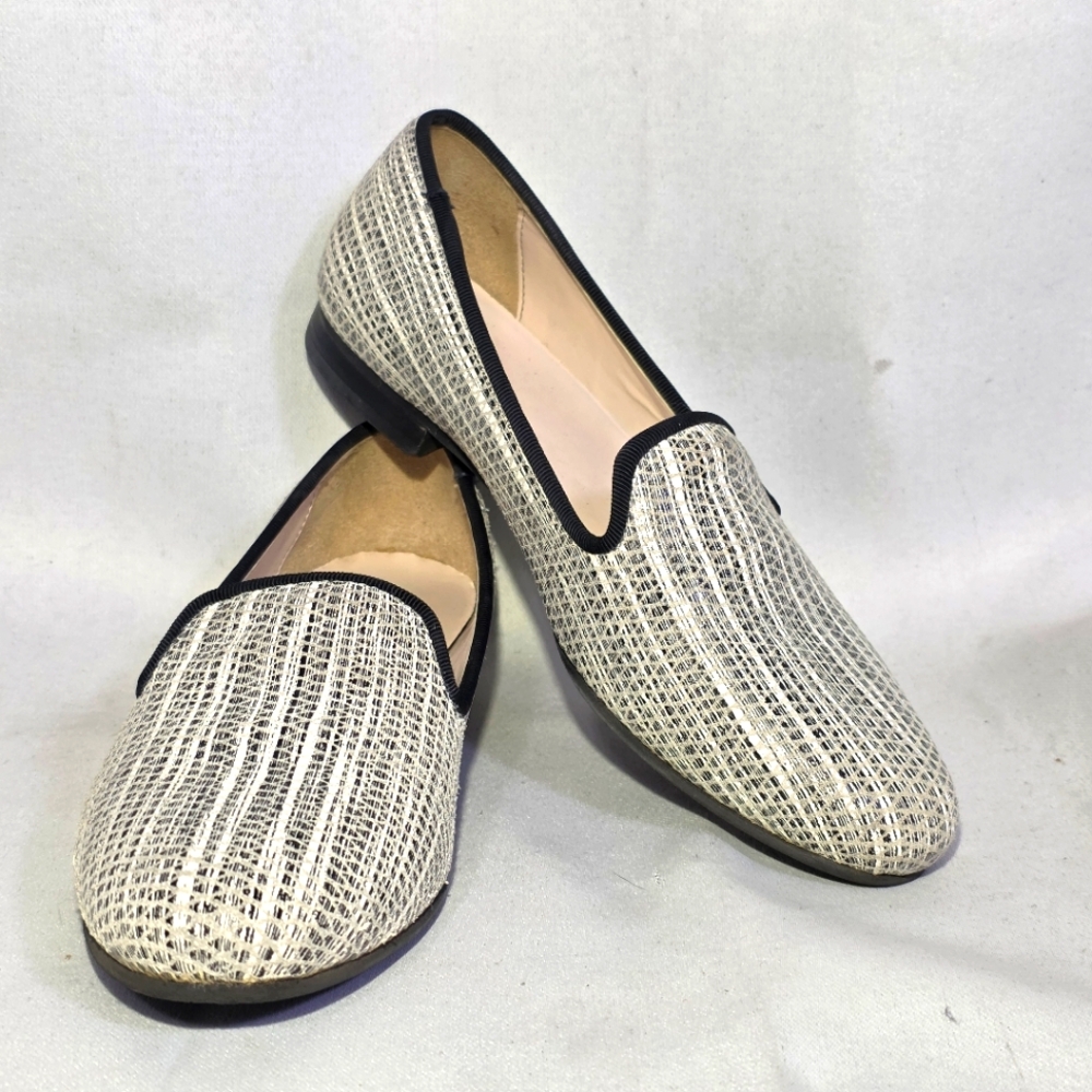 Cole Haan Size 5 B Sabrina Woven Loafer Flat Leather Textured Flat D43680